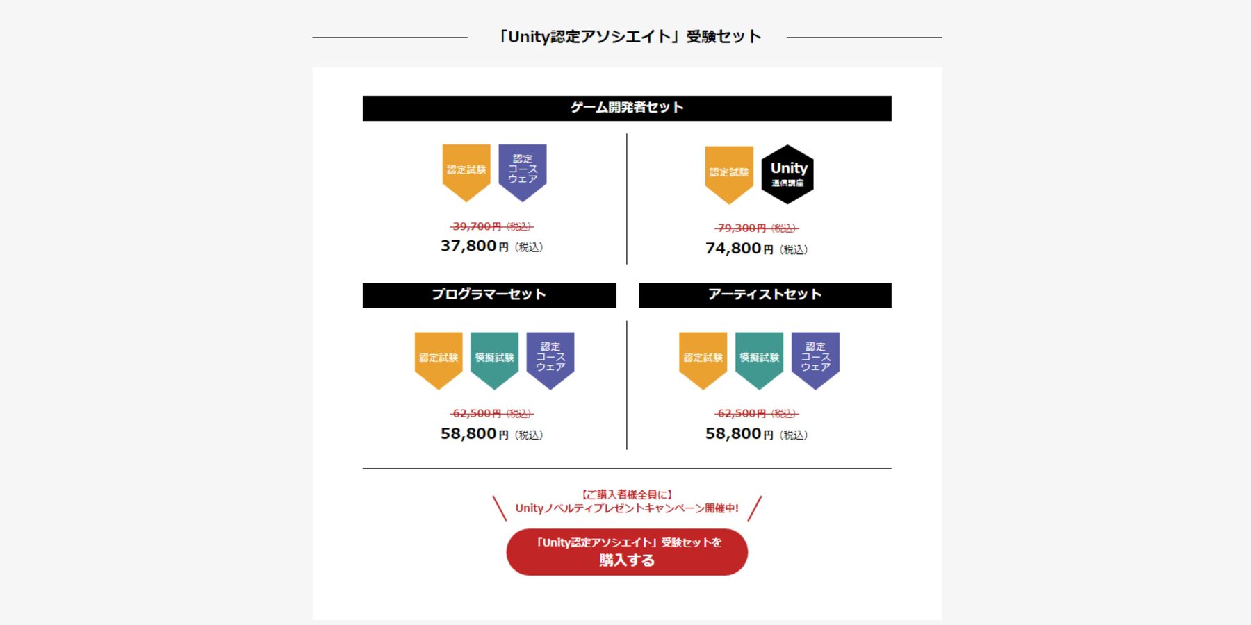 「Unity認定アソシエイト」のお申し込み表の2枚目